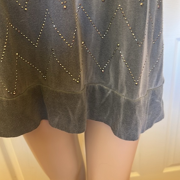 Vocal USA sparkly grey rhinestone front jersey racerback long sleeved top . SzLg - Picture 5 of 9